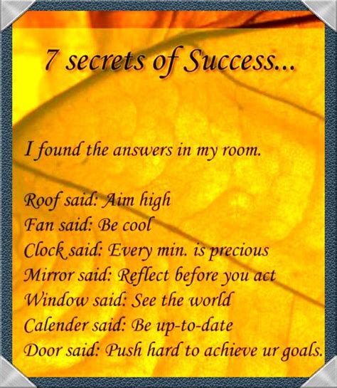 7 Secrets Of Success I Found The Answers In My Room Secret To Success