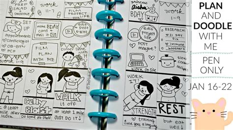 Plan And Doodle With Me Pen Only Happy Planner Wk 3 Youtube