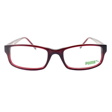 puma eyeglasses women clear red frames rectangle 54 19 140 pe0021o 003 889652034348 ebay