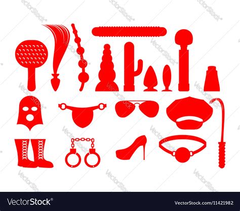 Sex Icons For Bdsm Sextoys For Xxx Knut And Gag Vector Image