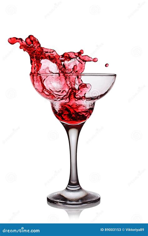 Splash In Glass Of A Pink Alcoholic Cocktail Drink Stock Image Image Of Hard Cold 89003153
