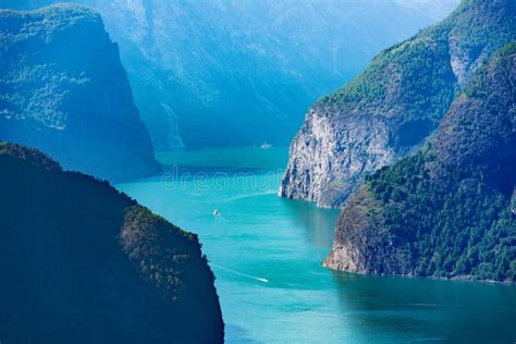 Sognefjord Aerial View Norway Stock Photo Image Of Lake Flam 80970812