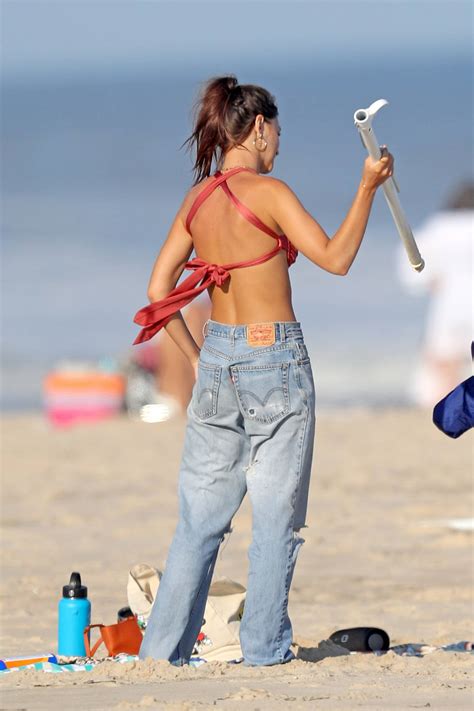 Emily Ratajkowski In Red Bikini Hits The Beach In The Hamptons Luvcelebs
