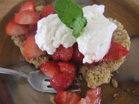 Strawberry Shortcake With Mint Infused Honey And Whipped Cream Honey