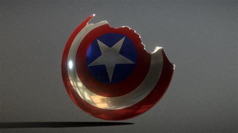 3d Model Captain America Broken Shield Vr Ar Low Poly Cgtrader