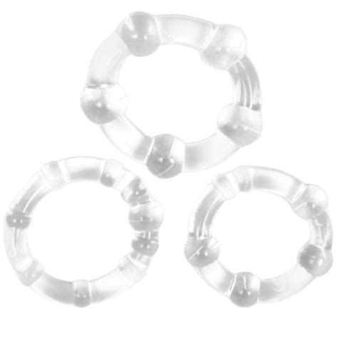 Stay Hard Beaded Cock Rings Clear 3 Pack Sex Toys And Adult Novelties Adult Dvd Empire