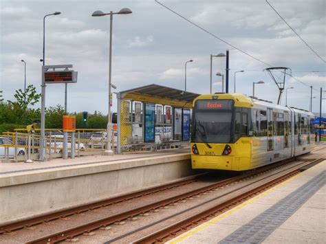 Tram At Ashton West Metrolink Stop © David Dixon Cc By Sa20