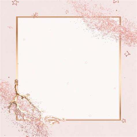 Free Vector Golden Frame With Pink Glitter