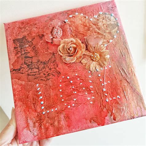 Art For Beginners Creating Mixed Media Art On Canvas
