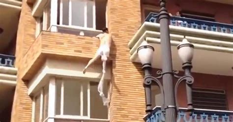 Video Husband Catches Cheating Wife Her Lover Jumps From Balcony To Escape But Is It A Tv Stunt