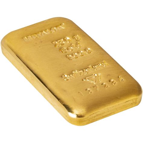 Metalor 250g Cast Gold Bullion Bar Rps Bullion