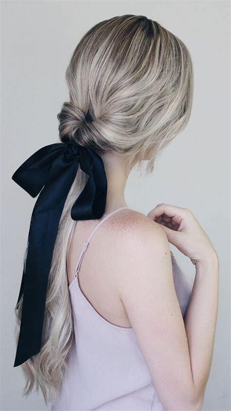 Simple Low Ponytail With Bow Alex Gaboury