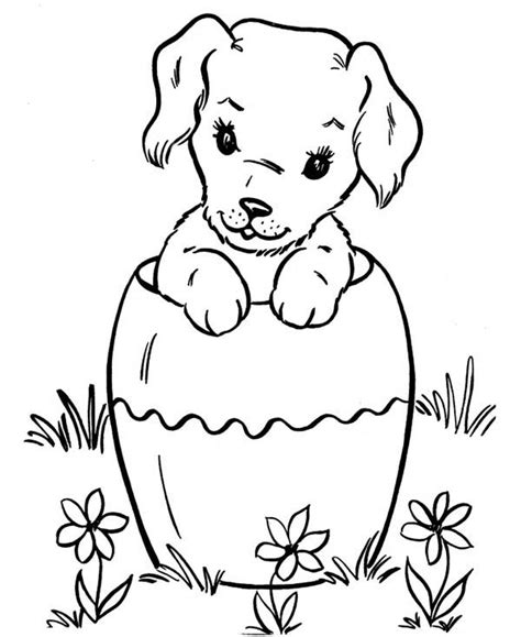 Puppy coloring pages easy coloring pages coloring pages to print free printable coloring pages coloring books fathers day coloring page fire painting cute clipart digi stamps. Funny Pet Dog In A Bucket Coloring Page : Coloring Sky