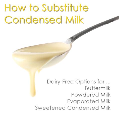 If you need a substitute for evaporated milk, there are easy swaps almost guaranteed to be sitting in your refrigerator right now. How to Substitute Condensed Milk (Buttermilk, Evaporated ...