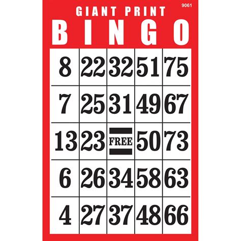 Large Print Bingo Cards For Seniors Printable Printable Bingo Cards