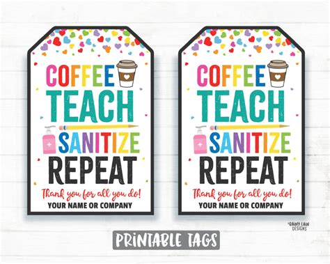 Coffee Teach Sanitize Repeat Free Printable