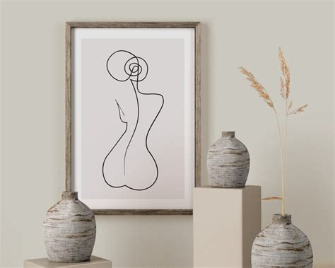 Nude Woman Line Art Print Line Art Nude Woman Back Single Etsy Israel