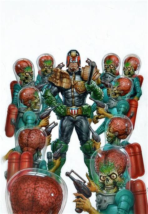 Mars Attacks Judge Dredd 1 Cover Painting By Greg Staples I Smell