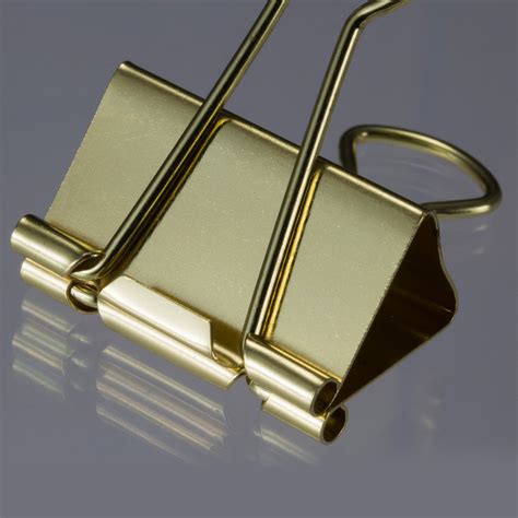 Officemate Assorted Size Binder Clips Pack Gold Metal