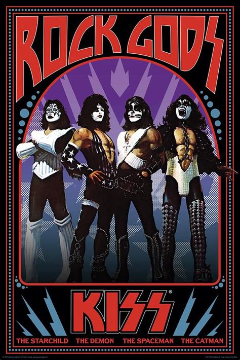 Kiss Rock Gods Rock Band Music Group Poster Aquarius Images In 2022