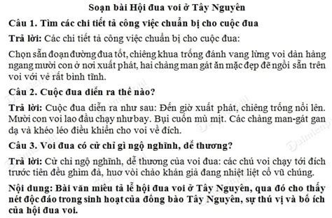 Soạn Bài Hội đua Voi ở Tây Nguyên Tập đọc Soạn Tiếng Việt Lớp 3 Tran