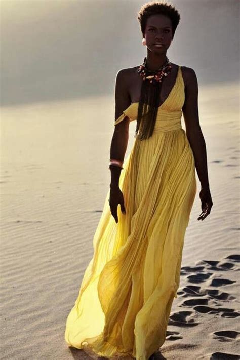 Yellow Dress African Beauty Beautiful Black Women Black Beauties