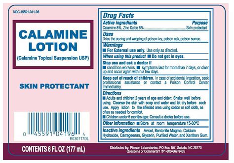 Buy Calamine Calamine 8 And Zinc Oxide 8 160 Mgml Pierson Laboratories