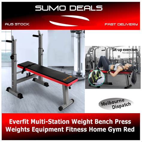 Everfit Multi Station Weight Bench Press Weights Equipment Fitness Home