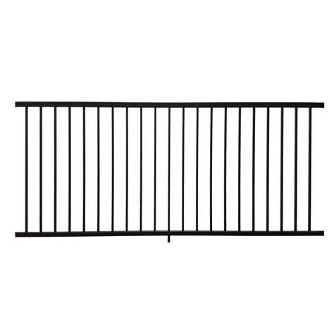 Composite balusters, square aluminum balusters, round aluminum balusters, or glass (glass panels must be sourced locally) horizontal rods: Weatherables Stanford 36 in. H x 96 in. W Textured Black Aluminum Railing Kit-CBR-B36-A8 - The ...