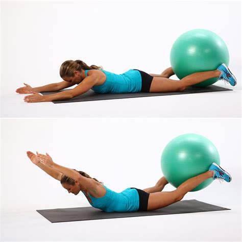 Superman Ball Lifts Best Stability Ball Exercises Popsugar Fitness