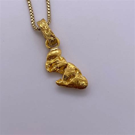 Raw Solid 24 Yellow K Gold Nugget Pendant 43 Grams Of 24k Etsy