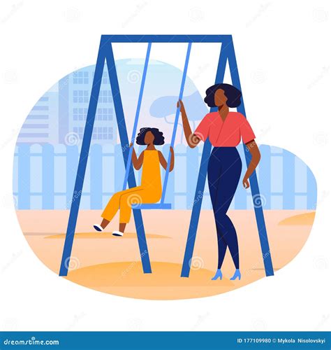 Mother And Daughter Bonding Vector Illustration 177109980