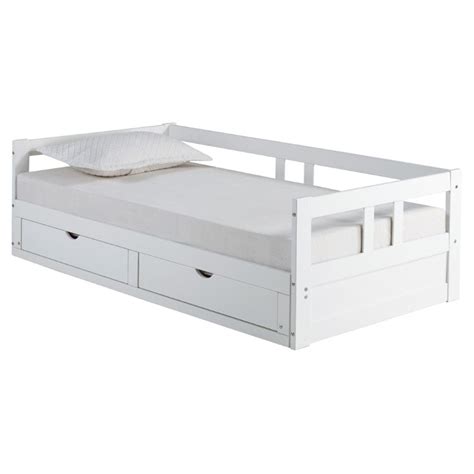 Rosebery Kids Twin To King Extendable Day Bed With Storage In White