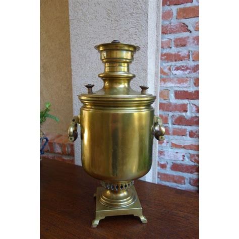 Antique Russian Brass Samovar Signed And Dated 1857