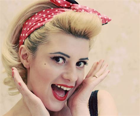 It's pretty simple—give yourself a deep left side part; 30 Sexy Pin Up Girl Hairstyles - SloDive