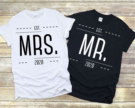 Mr And Mrs Shirt Wedding Shirt Marriage Shirt Mr And Mrs Design Couple Shir Unisex T Shirt