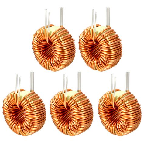 uxcell 5Pcs Horizontal Toroid Magnetic Inductor Monolayer Wire Wind Wound 50uH 20A Inductance ...