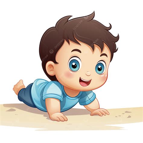 Adorable Baby Crawling Clip Art Series Baby Clipart Flat Color Baby
