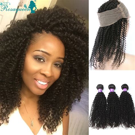 360 Lace Frontal With Bundle 7A Brazilian Kinky Curly Virgin Hair With