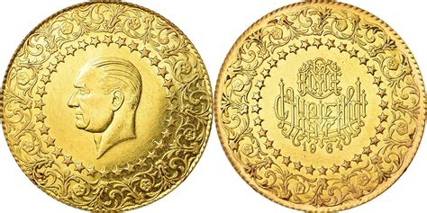 500 Kurush 1964 Turkey Coin Mustafa Kemal Atatürk Gold