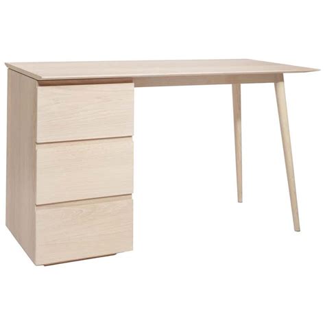 Isabel By Morelato Desk Made Of Ash Wood Leather And Glass For Sale