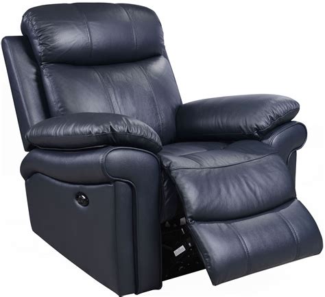 Like most top quality reclining chairs, the divano roma furniture leather recliner chair has all the mechanism and functions to make sure you are apart from red brown, this leather reclining chair is available in gray and black. Shae Joplin Blue Leather Power Reclining Chair, 1555-E2117 ...
