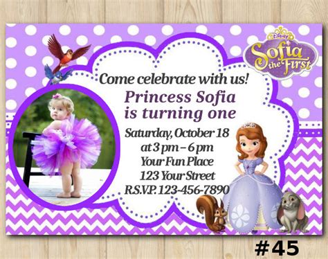 Beautiful invitations anyone can create. Disney Sofia the First Birthday Invitation, Sofia the First Invitation Template