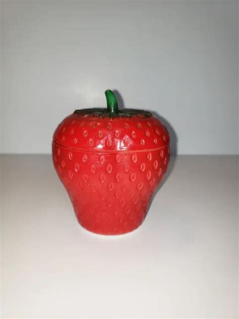 Vintage Hazel Atlas Strawberry Jam Jelly Jar S Milk Glass Kitchen