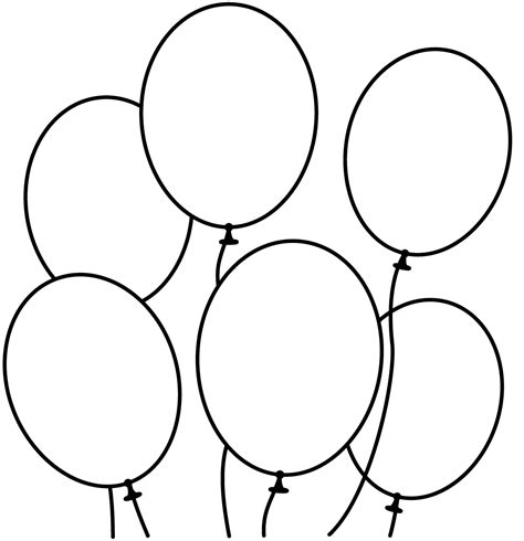 Six Beautiful Balloons Coloring Pages Balloons Coloring Pages