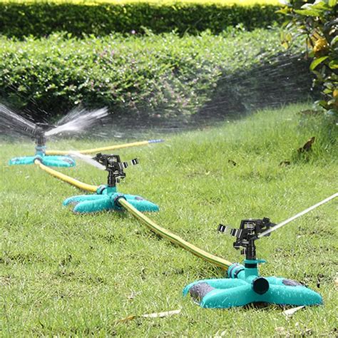2018 360 Lawn Circle Rotating Water Sprinkler 3 Nozzle Garden Hose
