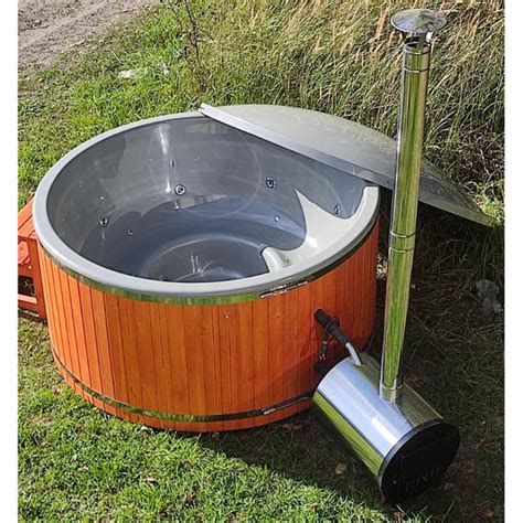 Houtgestookte Hot Tub Met Externe Kachel 2m Diameter Sparrenhout A Horizoncabins