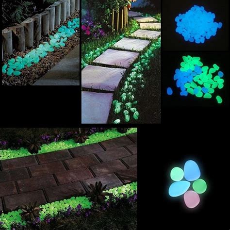 500pcs Glow In The Dark Garden Pebbles Glow Stones Rocks For Walkways