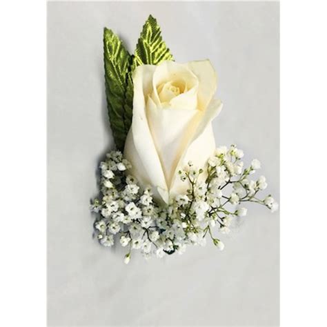 Single White Rose Boutonniere Apple Valley Mn
