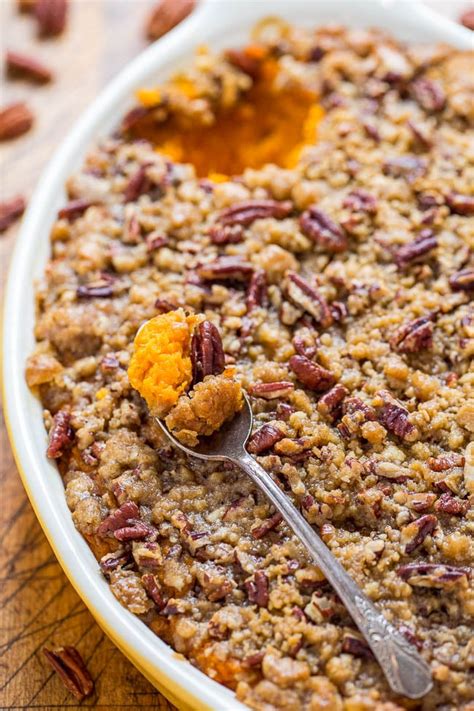 Best Ever Sweet Potato Casserole With Pecan Topping Averie Cooks